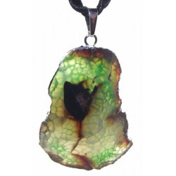 Colourful Agate Crystal Sliced Electroplated Pendant Design 02